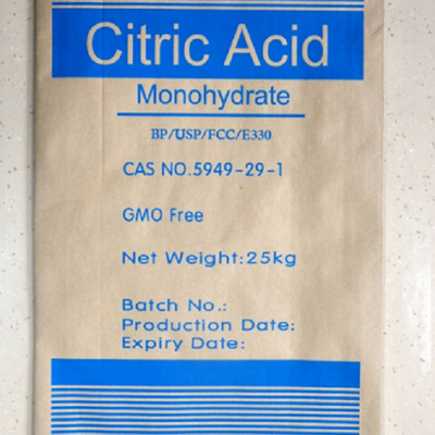 Monohydrate CAS d'acide citrique de catégorie comestible 5949 29 1 poudre en cristal blanche sans couleur granulaire